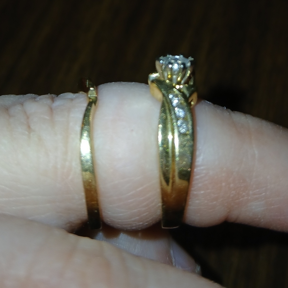 Diamond and gold wedding set - Picture 9 of 13